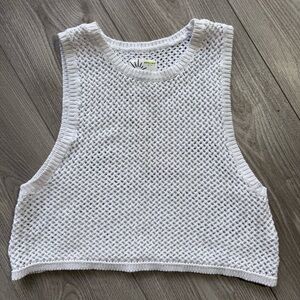 Aerie White Knit Crop Top
